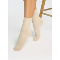 Cable knit cotton ankle socks Mix OS