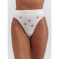 Ribbed seamless cherry embroidered briefs Mix L