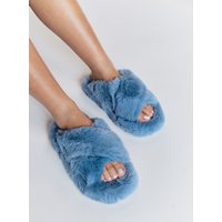 Ridge sole cross band slider slippers Steel 5 6