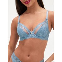 Carlotta lace plunge bra Steel