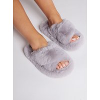 Ridge sole cross band slider slippers 3 4