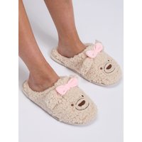 Teddy bear mule slippers 3 4