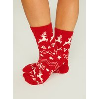 2 pack reindeer fairisle socks Mix OS