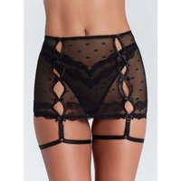 Faye spot mesh skirt suspender belt 06