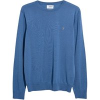 Farah Mullen Merino Crew Neck Sweater - Blue - XL