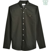 Farah Brewer Slim Fit Organic Cotton Oxford Shirt - DK Green - XS