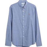 Farah Brewer Slim Fit Organic Cotton Oxford Shirt - Dusk Blue - S