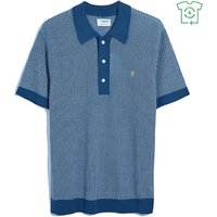 Farah Sandford Knit Polo Shirt - Blue - L