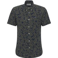 Barbour Sidmouth Printed S/S Tailored Fit Shirt - Navy - L
