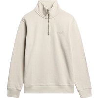 Superdry Essential Logo Henley Half Zip Sweatshirt - Beige - XL