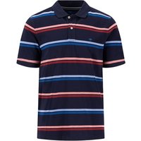 Fynch Hatton Striped Premium Cotton Polo Shirt - Navy - M