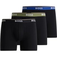 Boss 3 Pack Stretch-Cotton Boxer Briefs - Black - S