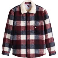 Tommy Jeans Check Teddy Overshirt Jacket - Navy - S