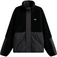 Tommy Jeans Quilted Teddy Relaxed Jacket - Black - S