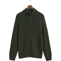 Gant Wool Blend Neps Half Buttoned Sweater - Green - XL