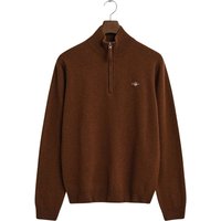 Gant Superfine Lambswool Half Zip Sweater - Brown - M