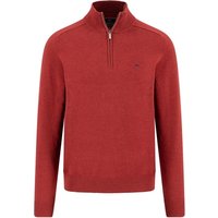 Fynch Hatton Troyer-Zip Supersoft Cotton Jumper - Red - 2XL