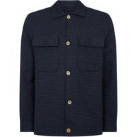 Remus Uomo Regular Fit Chevron Print Shacket - Navy - M