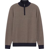 Bugatti Mens Half Zip Textured Sweater - Beige - L