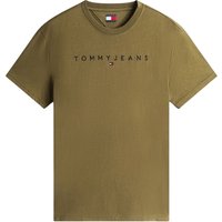 Tommy Jeans Linear Logo Embroidery T-Shirt - Green - XL