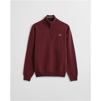 Gant Superfine Lambswool Half Zip Sweater - Wine - L