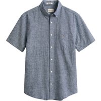 Gant Reg Cotton Linen Ss Shirt - Blue - M