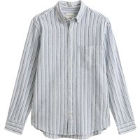Gant Striped Linen Blend Shirt - Blue - L