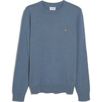 Farah Mullen Cotton Crew Neck Sweater - Blue Tide - M
