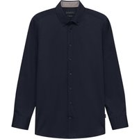 Bugatti Casual Long Sleeve Plain Shirt- Navy - 2XL