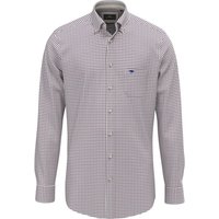 Fynch Hatton Poplin Check B.D. Shirt - Red - M