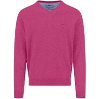 Fynch Hatton V-Neck Superfine Cotton Jumper - Pink - M