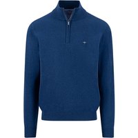 Fynch Hatton Fine Knit Cotton 1/4 Zip Sweater - Midnight Navy - XL