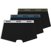 Boss Power Three-pack Stretch-cotton Trunks 02 - Black - S