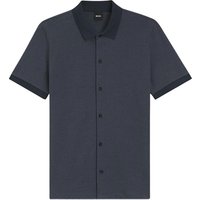 Boss H-Powell Bubble-structure Regular-fit Polo Shirt - Navy - S