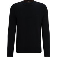 Boss Asac_C Knitted-Cotton Sweater - Black - M