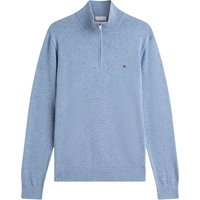 Tommy Hilfiger Flag Embroidery Quarter-Zip Jumper - Blue - L