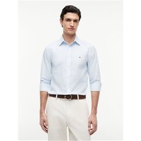Tommy Hilfiger Flex Poplin Small Flag Logo Shirt - Blue - 2XL