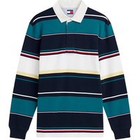 Tommy Jeans Relaxed Fit Mixed Stripe Rugby Shirt - Navy - S