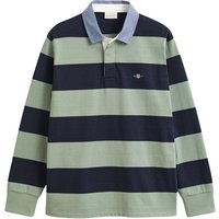 Gant Chambray Collar Stripe Heavy Rugger - Green - L