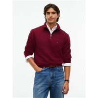 Tommy Hilfiger Essential Fleece 1/4 Zip Sweatshirt - Wine - S