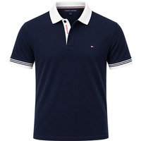 Tommy Hilfiger Interlock Contrast Placket Polo Shirt - Navy - M