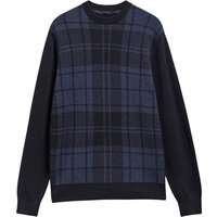 Barbour Mineral Tartan Crew Neck Jumper - Navy - M