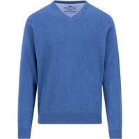 Fynch Hatton V-Neck Superfine Sweater - Blue - L
