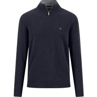 Fynch Hatton Troyer Zip Merino Cashmere Sweater - Navy - M