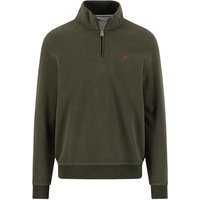 Fynch Hatton Troyer Zip Sweatshirt - Green - S