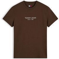 Tommy Jeans Slim Ny Linear Chest T-shirt - Brown - M