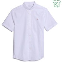 Farah Brewer Short Sleeve Oxford Shirt - White - M