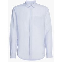 Calvin Klein Linen Cotton Regular Shirt - Blue - L