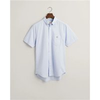 Gant Regular Poplin Short Sleeve Shirt - Blue - XL
