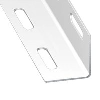 ángulo perforado de acero blanco 250 x 3,8 x 3,8 cm